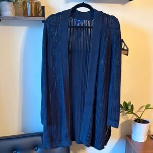 GAP Women's Black Open-Knit Cardigan